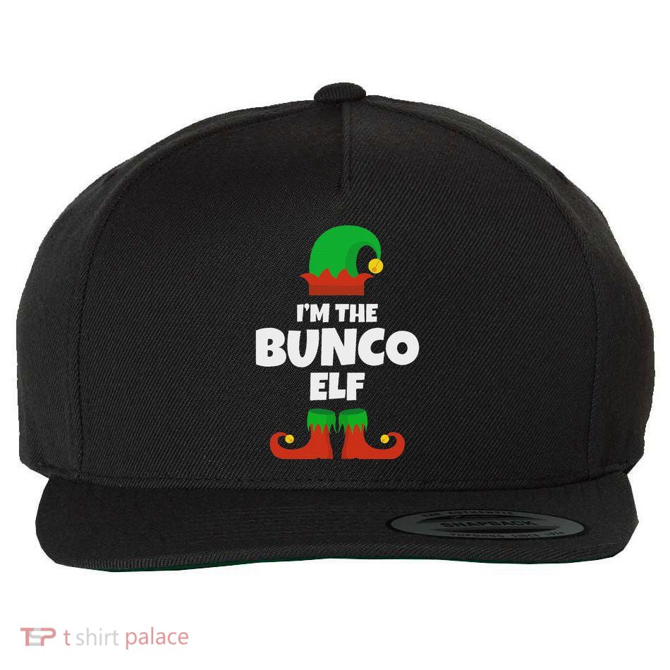 IM The Bunco Elf Family Pajama Christmas Funny Bunko Player Wool Snapback Cap