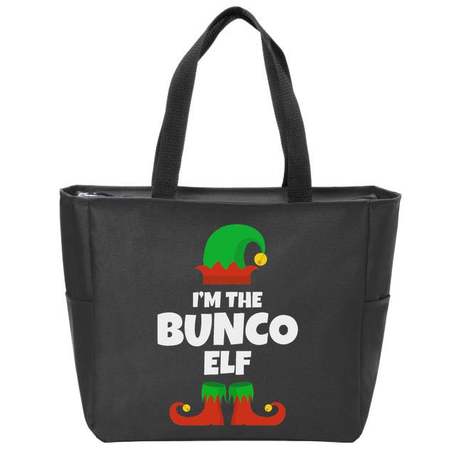 IM The Bunco Elf Family Pajama Christmas Funny Bunko Player Zip Tote Bag