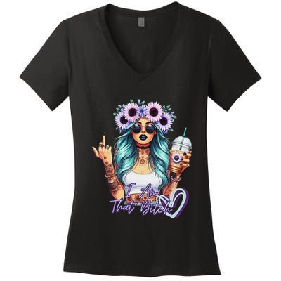 IM That Bitch Funny Sarcastic Cute Joke Gift Women's V-Neck T-Shirt