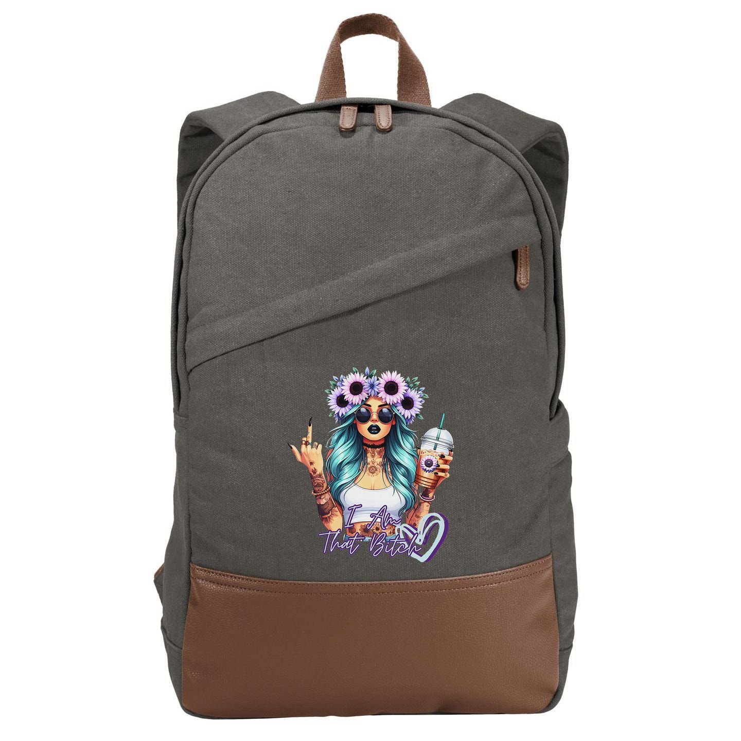 IM That Bitch Funny Sarcastic Cute Joke Gift Cotton Canvas Backpack