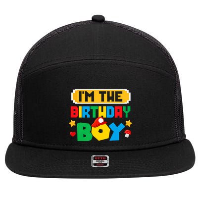 Im The Birthday Boy Game Gaming Family Matching 7 Panel Mesh Trucker Snapback Hat