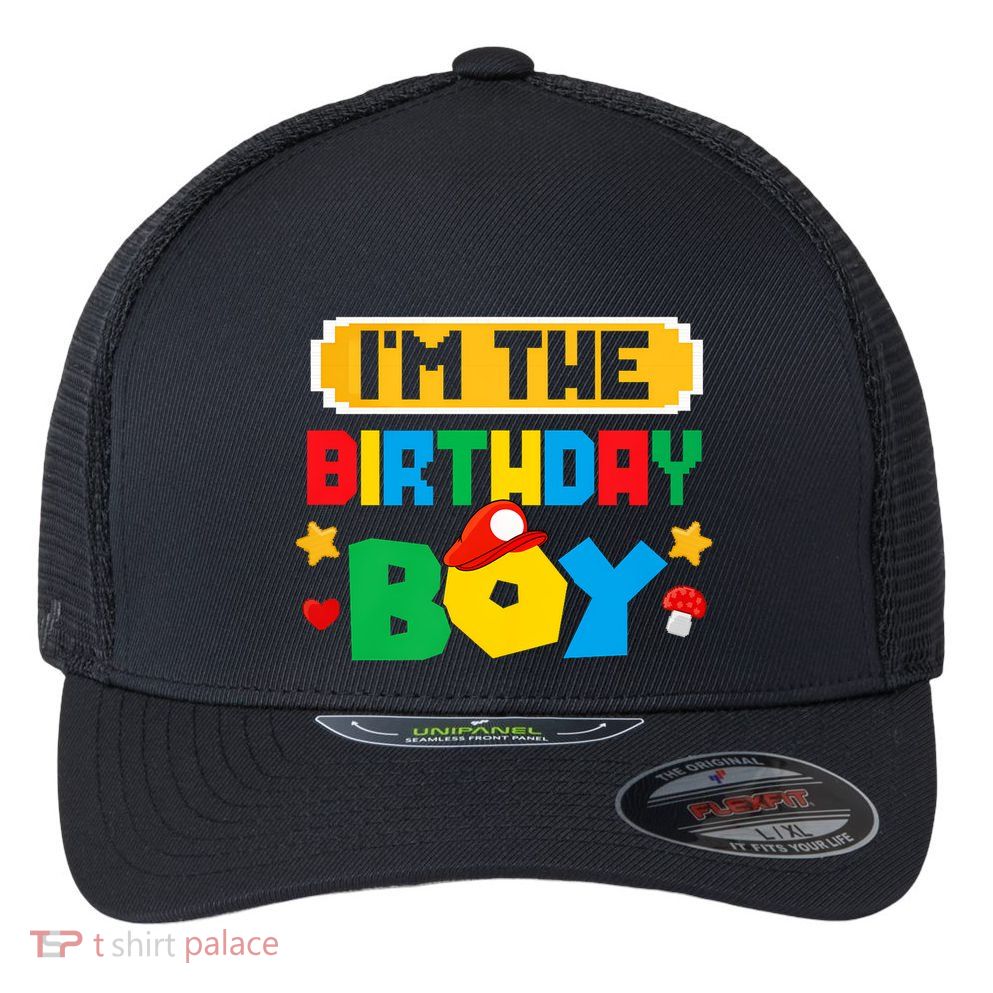 Im The Birthday Boy Game Gaming Family Matching Flexfit Unipanel Trucker Cap