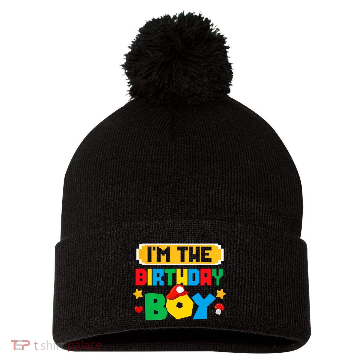 Im The Birthday Boy Game Gaming Family Matching Pom Pom 12in Knit Beanie
