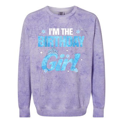 Im The Birthday Girl Snowflake Family Birthday Decorations Colorblast Crewneck Sweatshirt