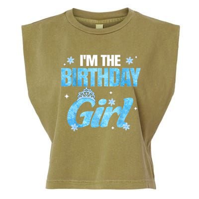 Im The Birthday Girl Snowflake Family Birthday Decorations Garment-Dyed Women's Muscle Tee