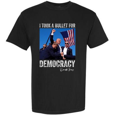 I Took Bullet For Democracy Trump Shooting Rally Trump 2024 Garment-Dyed Heavyweight T-Shirt