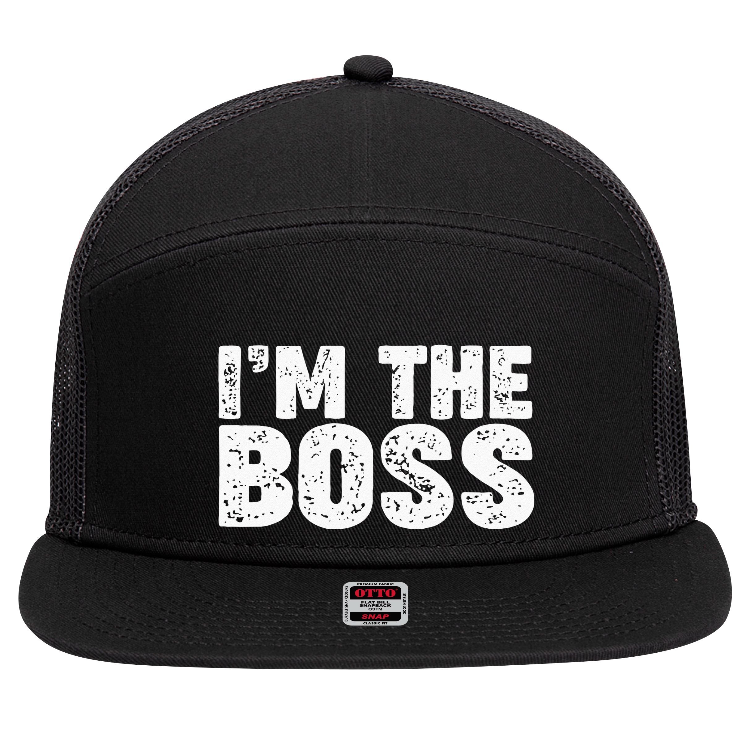 Im The Boss 7 Panel Mesh Trucker Snapback Hat