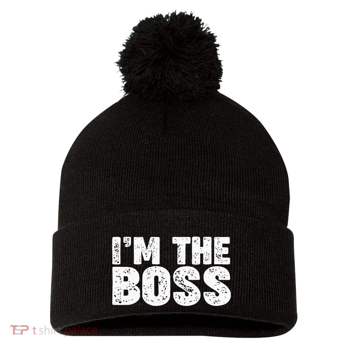 Im The Boss Pom Pom 12in Knit Beanie
