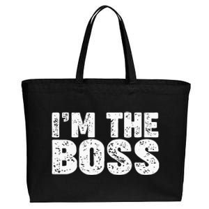 Im The Boss Cotton Canvas Jumbo Tote