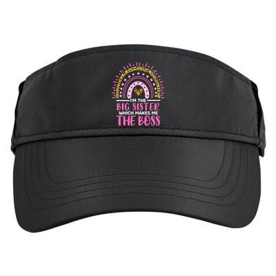 Im The Big Sister Which Makes Me The Boss Leopard Rainbow Adult Drive Performance Visor