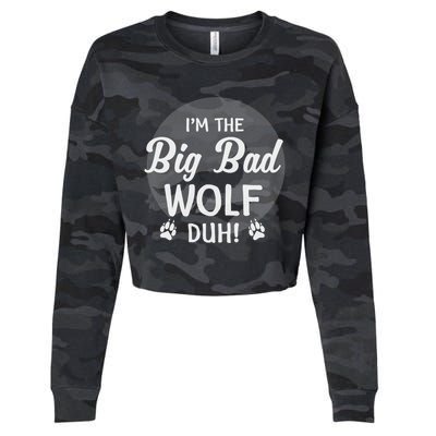 I'm The Bad Wolf Duh! Funny Halloween Costume Gift Cropped Pullover Crew