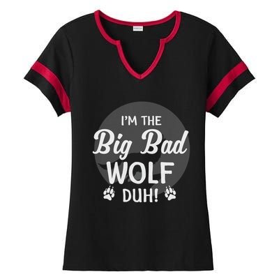 I'm The Bad Wolf Duh! Funny Halloween Costume Gift Ladies Halftime Notch Neck Tee