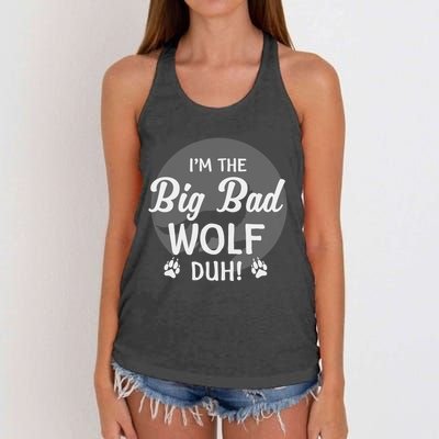 I'm The Bad Wolf Duh! Funny Halloween Costume Gift Women's Knotted Racerback Tank