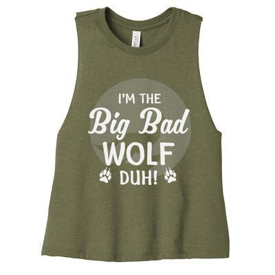 I'm The Bad Wolf Duh! Funny Halloween Costume Gift Women's Racerback Cropped Tank