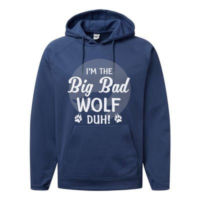 I'm The Bad Wolf Duh! Funny Halloween Costume Gift Performance Fleece Hoodie