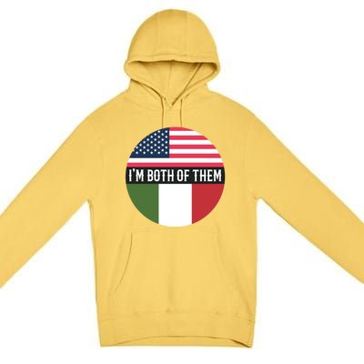 In The Both Of Them Proud To Be American Italian Flag Gift Premium Pullover Hoodie