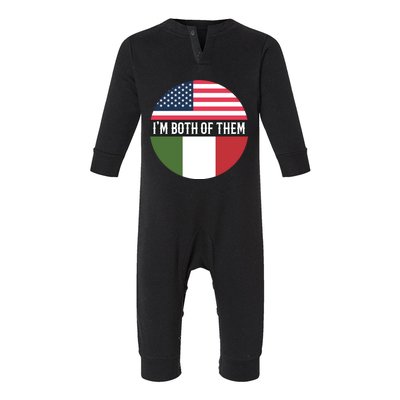 In The Both Of Them Proud To Be American Italian Flag Gift Infant Fleece One Piece