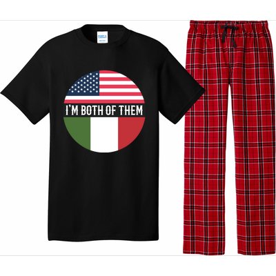 In The Both Of Them Proud To Be American Italian Flag Gift Pajama Set