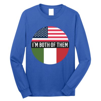 In The Both Of Them Proud To Be American Italian Flag Gift Long Sleeve Shirt