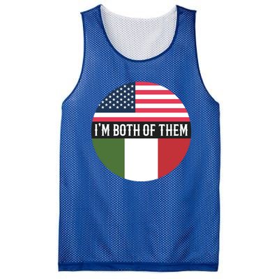 In The Both Of Them Proud To Be American Italian Flag Gift Mesh Reversible Basketball Jersey Tank