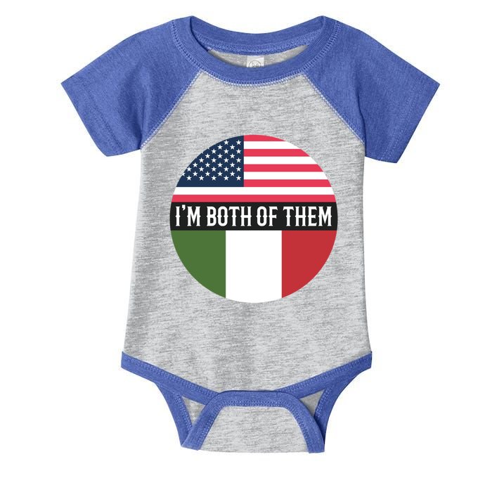 In The Both Of Them Proud To Be American Italian Flag Gift Infant Baby Jersey Bodysuit