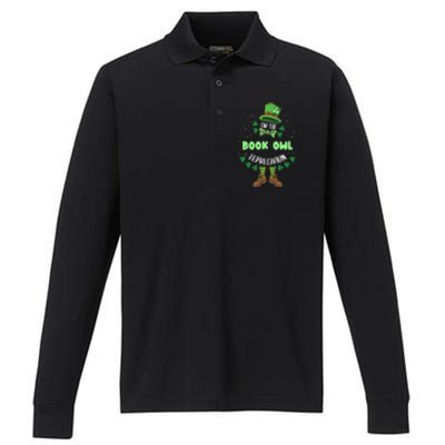 Im The Book Owl Leprechaun St Patricks Day Great Gift Performance Long Sleeve Polo