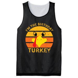 Im The Birthday Turkey Face Funny Happy Thanksgiving Family Mesh Reversible Basketball Jersey Tank