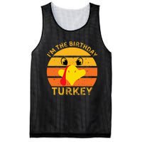 Im The Birthday Turkey Face Funny Happy Thanksgiving Family Mesh Reversible Basketball Jersey Tank