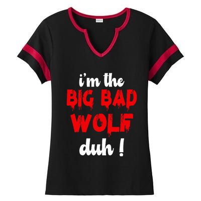 IM The Bad Wolf Duh Costume For Diy Halloween Party Ladies Halftime Notch Neck Tee