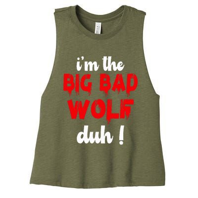 IM The Bad Wolf Duh Costume For Diy Halloween Party Women's Racerback Cropped Tank