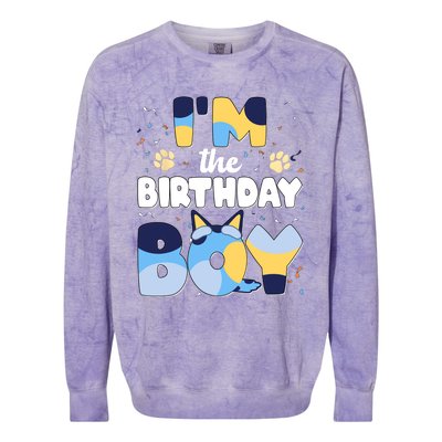 Im The Birthday Boy Dog Family Matching Colorblast Crewneck Sweatshirt