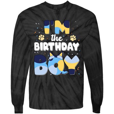 Im The Birthday Boy Dog Family Matching Tie-Dye Long Sleeve Shirt