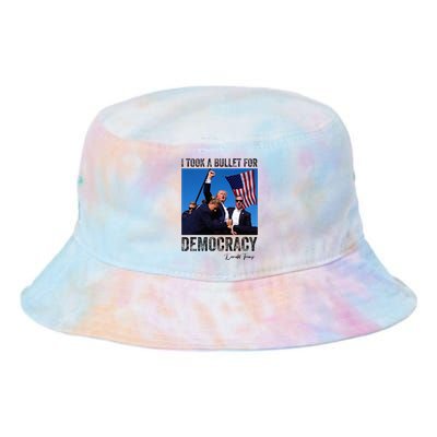 I Took Bullet For Democracy Trump Shooting Rally Trump 2024 Tie Dye Newport Bucket Hat