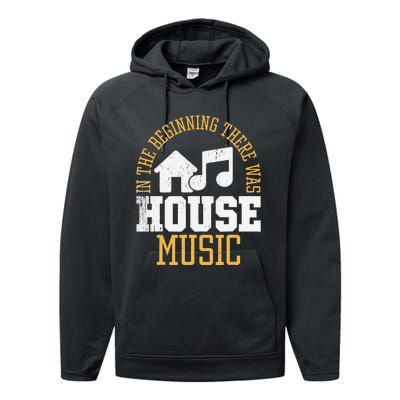 In The Beginning There Was House House Music EDM DJ Performance Fleece Hoodie