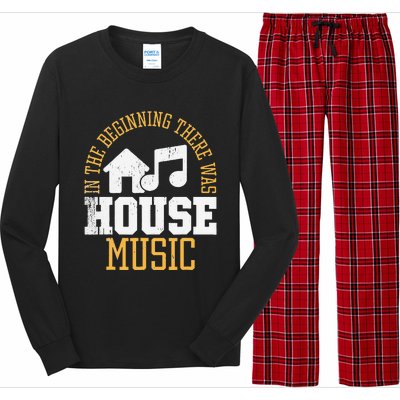 In The Beginning There Was House House Music EDM DJ Long Sleeve Pajama Set