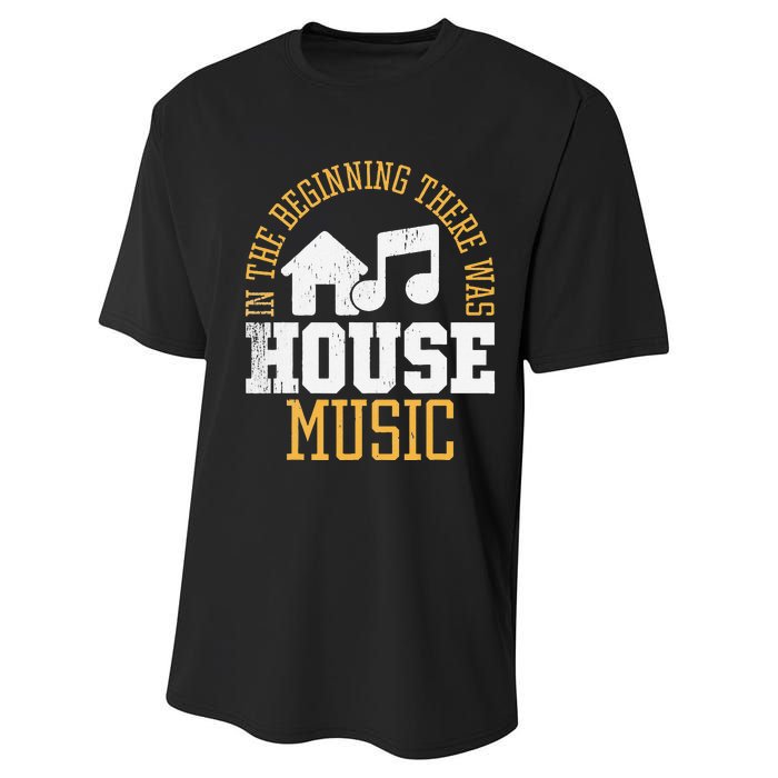 In The Beginning There Was House House Music EDM DJ Performance Sprint T-Shirt