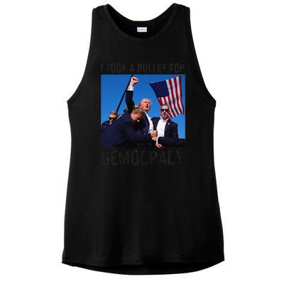 I Took Bullet For Democracy Trump Shooting Rally Trump 2024 Ladies PosiCharge Tri-Blend Wicking Tank