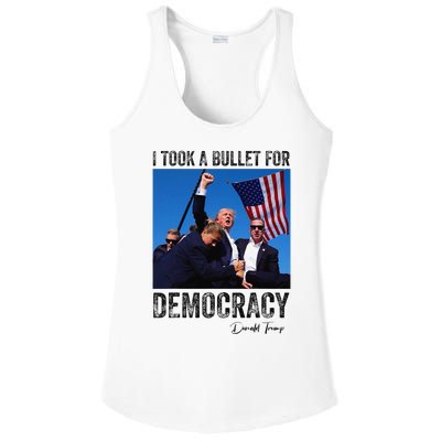 I Took Bullet For Democracy Trump Shooting Rally Trump 2024 Ladies PosiCharge Competitor Racerback Tank