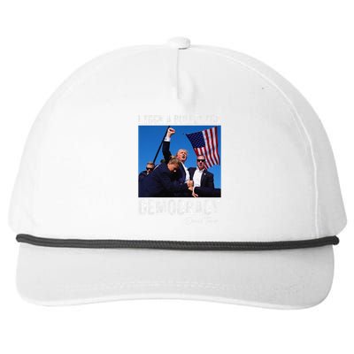 I Took Bullet For Democracy Trump Shooting Rally Trump 2024 Snapback Five-Panel Rope Hat