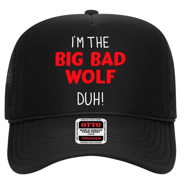 IM The Bad Wolf Duh Costume For Diy Halloween Party High Crown Mesh Back Trucker Hat