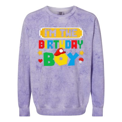 Im The Birthday Boy Game Gaming Family Matching Colorblast Crewneck Sweatshirt