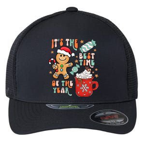 Its The Best Time Of The Year Xmas Gingerbread hot cocoa  Flexfit Unipanel Trucker Cap