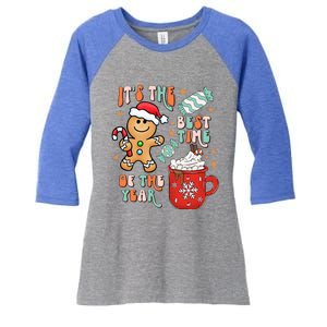 Its The Best Time Of The Year Xmas Gingerbread hot cocoa  Women's Tri-Blend 3/4-Sleeve Raglan Shirt