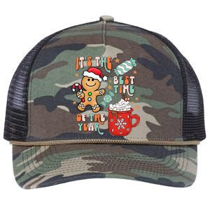 Its The Best Time Of The Year Xmas Gingerbread hot cocoa  Retro Rope Trucker Hat Cap