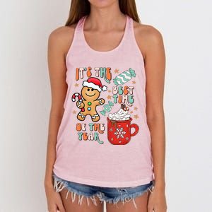 Its The Best Time Of The Year Xmas Gingerbread hot cocoa  Women's Knotted Racerback Tank