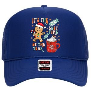 Its The Best Time Of The Year Xmas Gingerbread hot cocoa  High Crown Mesh Back Trucker Hat