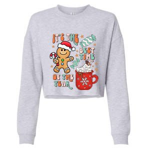 Its The Best Time Of The Year Xmas Gingerbread hot cocoa  Cropped Pullover Crew