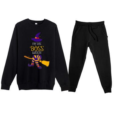 I’M The Boss Witch Family Matching Costume Halloween Premium Crewneck Sweatsuit Set