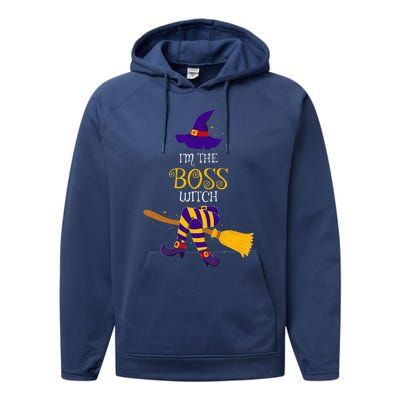 I’M The Boss Witch Family Matching Costume Halloween Performance Fleece Hoodie