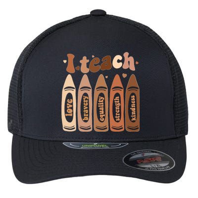 I Teach Black History Month Melanin Afro African Teacher Flexfit Unipanel Trucker Cap